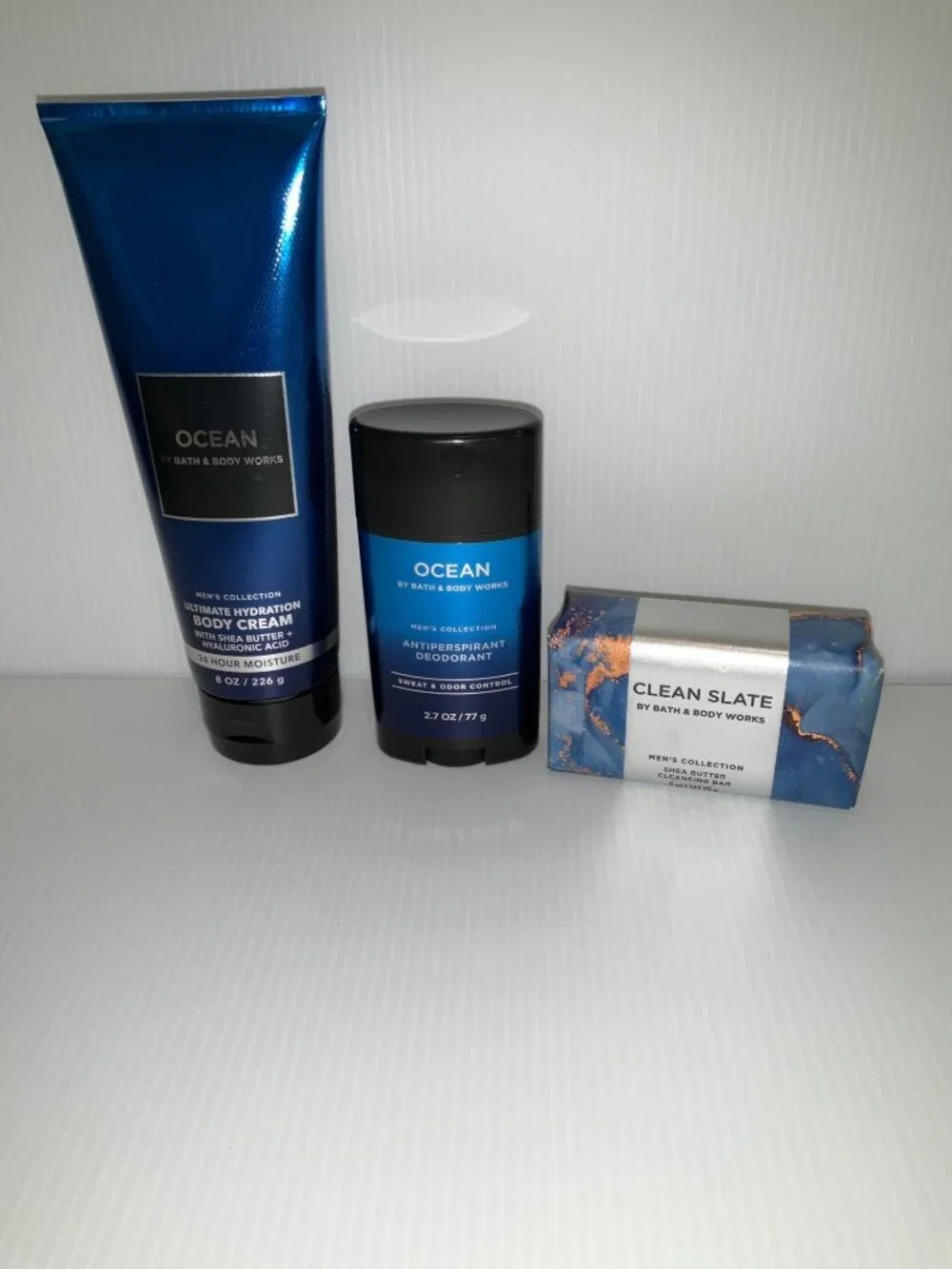 Bath & Body Works OCEAN Set Body Cream - Deodorant Clean Slate Soap NEW